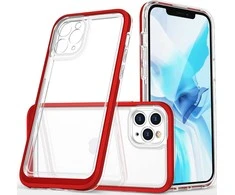 Hurtel Clear dėklas skirtas iPhone iPhone 11 Pro Max, raudonas