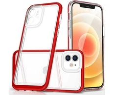 Hurtel Clear dėklas skirtas iPhone 12, raudonas