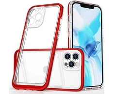 Hurtel Clear dėklas skirtas iPhone 12 Pro Max, raudonas