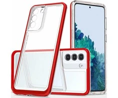 Hurtel Clear dėklas skirtas Samsung Galaxy S23, raudonas