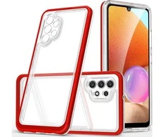 Hurtel Clear dėklas skirtas Samsung Galaxy A72 4G, raudonas