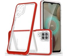 Hurtel Clear dėklas skirtas Samsung Galaxy A22 4G, raudonas