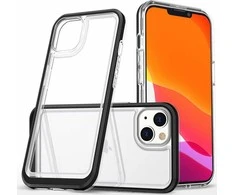 Hurtel Clear 3in1 Apple iPhone 14 Plus silikoninis su rėmeliu dėklas telefonui juodos spalvos