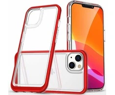Hurtel Clear dėklas skirtas iPhone 14 Plus, raudonas