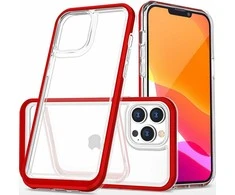 Hurtel Clear dėklas skirtas iPhone 14 Pro, raudonas