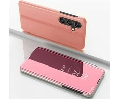 Hurtel Clear View Samsung Galaxy S24 FE dėklas telefonui rožinės spalvos