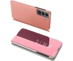 Hurtel Clear View dėklas skirtas Samsung Galaxy S22 + (S22 Plus), rožinis