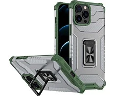 Hurtel Crystal Ring dėklas skirtas iPhone 13 Pro, žalias