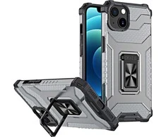 Dėklas Hurtel Crystal Ring Kickstand Tough Rugged Apple iPhone 13 mini juodos spalvos