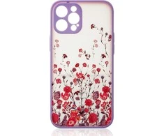 Hurtel Design Case dėklas, skirtas iPhone 13 Pro, purpurinis gėlėtas dangtelis