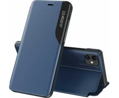 Hurtel Eco Leather View dėklas skirtas iPhone 13 Pro Max, mėlynas