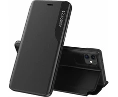 Hurtel Eco Leather View dėklas skirtas iPhone 13 Pro Max, juodas