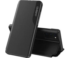 Hurtel Eco Leather View dėklas skirtas Samsung Galaxy A72 4G, juodas