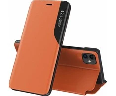 Hurtel Eco Leather View dėklas skirtas iPhone 13 Pro Max, oranžinis