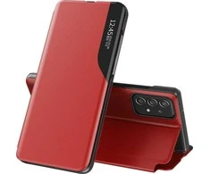 Hurtel Eco Leather View dėklas skirtas Samsung Galaxy A73, raudonas