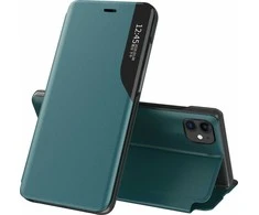 Hurtel Eco Leather View dėklas skirtas iPhone 13 Pro Max, žalias