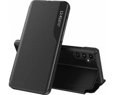 Hurtel Eco Leather View dėklas skirtas Samsung Galaxy A14, juodas