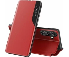 Hurtel Eco Leather View Case Samsung Galaxy S25 dėklas telefonui raudonos spalvos