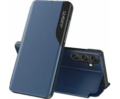 Hurtel Eco Leather View Case elegant su piniginės ir stovelio funkcionalumu Samsung Galaxy A56 – dėklas telefonui mėlynos spalvos