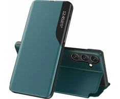 Hurtel Eco Leather View Case elegant su piniginės ir stovelio funkcionalumu Samsung Galaxy A26 – dėklas telefonui žalios spalvos