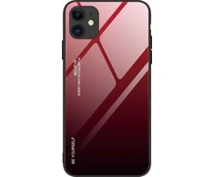 Hurtel Gradient Glass dėklas skirtas iPhone 12 mini, raudonas/juodas