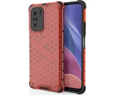 Hurtel Honeycomb dėklas skirtas Xiaomi Redmi K40 Pro+ / K40 Pro / K40 / Poco F3, raudonas