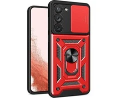 Hurtel Hybrid Armor Camshield dėklas skirtas Samsung Galaxy S23+, raudonas
