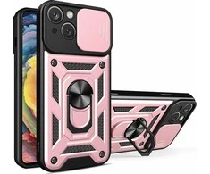 Hurtel Hybrid Armor Camshield dėklas skirtas iPhone 14 Plus, rožinis