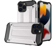Hurtel Hybrid Armor Tough Rugged Apple iPhone 13 Pro dėklas telefonui sidabro spalvos