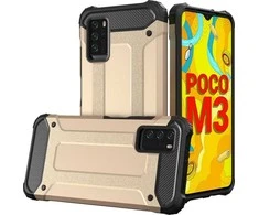 Hurtel Hybrid Armor dėklas skirtas Xiaomi Redmi Note 10 5G / Poco M3 Pro, auksinis