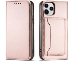 Hurtel Magnet Card dėklas skirtas iPhone 12 Pro Max, rožinis