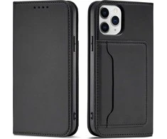 Hurtel Magnet Card dėklas skirtas iPhone 12 Pro Max, juodas