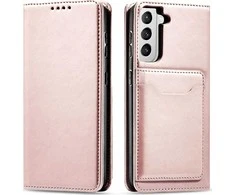 Hurtel Magnet Card dėklas skirtas Samsung Galaxy S22 + (S22 Plus), rožinis