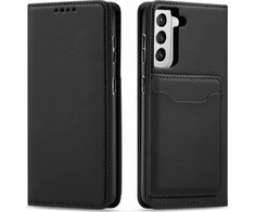 Hurtel Magnet Card dėklas skirtas Samsung Galaxy S22 + (S22 Plus), juodas