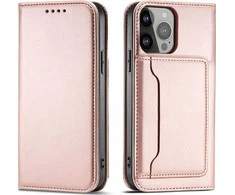 Hurtel Magnet atverčiamas dėklas skirtas iPhone 14, rožinis