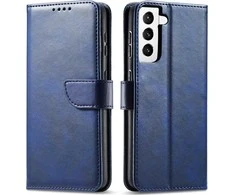 Hurtel Magnet atverčiamas dėklas skirtas Samsung Galaxy S22 + (S22 Plus), mėlynas