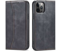 Hurtel Magnet Fancy dėklas, skirtas iPhone 12 Pro Max, juodas