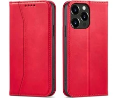 Hurtel Magnet atverčiamas dėklas skirtas iPhone 14 Plus, raudonas