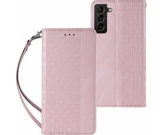 Hurtel Magnet Strap dėklas su dirželiu skirtas Samsung Galaxy S22 + (S22 Plus), rožinis