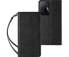 Hurtel Magnet Strap dėklas su dirželiu skirtas Xiaomi Redmi Note 11 Pro, juodas