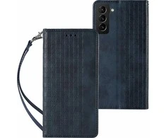 Hurtel Magnet Strap dėklas su dirželiu skirtas Samsung Galaxy S22 + (S22 Plus), mėlynas