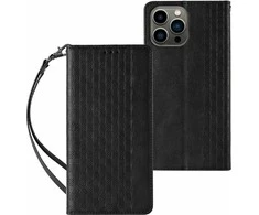 Hurtel Magnet Strap dėklas su dirželiu skirtas Samsung Galaxy S23, juodas