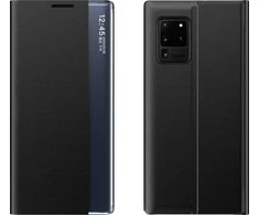 Dėklas Hurtel New Sleep Bookcase Type su stoveliu Samsung Galaxy A72 4G dėkals telefonui juodos spalvos