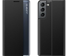 Hurtel New Sleep su stoveliu Samsung Galaxy S22 + (S22 Plus) dėklas telefonui juodos spalvos
