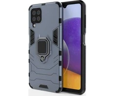 Dėklas Hurtel Ring Armor Kickstand Tough Rugged Samsung Galaxy A22 4G mėlynos spalvos