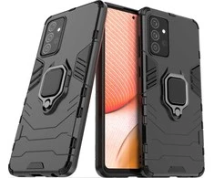 Dėklas Hurtel Ring Armor Kickstand Tough Rugged Samsung Galaxy A72 4G juodos spalvos