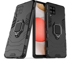 Hurtel Ring Armor Kickstand Tough Rugged Samsung Galaxy A42 5G dėklas telefonui juodos spalvos