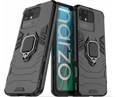 Hurtel Ring Armor hibridinis dėklas + magnetinis laikiklis skirtas Realme Narzo 50A, juodas