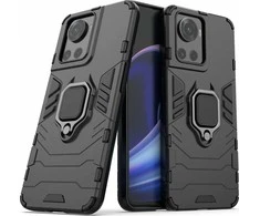 Hurtel Ring Armor hibridinis dėklas + magnetinis laikiklis skirtas OnePlus Ace, juodas