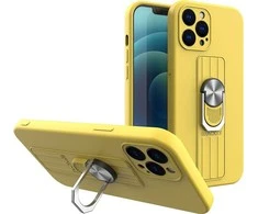 Hurtel Ring silikoninis dėklas skirtas iPhone 12 mini, geltonas